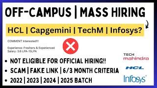 Capgemini | HCL Off-Campus Mass Hiring Started or Not? | Fake Links | Scam | 2022 |2023 |2024-25