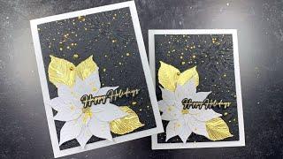 White Poinsettia Cards | Honey Bee Stamps | AmyR's 2024 Holiday Card Series #1