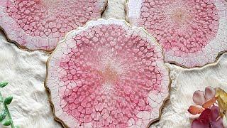 Gorgeous Web Effect in Geode Resin Coasters