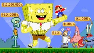 Super Mario Bros. But Mario Can Buy All Characters in SpongeBob? | ADN MARIO GAME