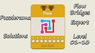 Puzzlerama Solutions - Flow Bridges Expert ( Level 01-10 )