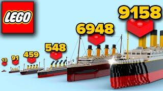 LEGO Titanic From 13 to 9000 Parts | Comparison