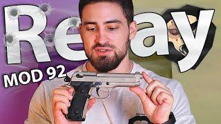 Охолощенный пистолет Retay Mod 92 (9мм P.A.K, Beretta 92, Сатин) видео обзор