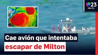 Cae al mar un avión pequeño con 4 pasajeros que buscaban alejarse del peligro del huracán Milton