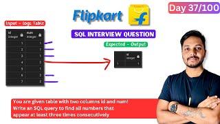 SQL Data Analysis Interview Question #37/100 | SQL Challenge | SQL Tutorials | Flipkart Interview