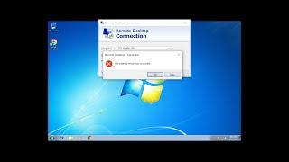 Remote Desktop Connection An internal error has occurred