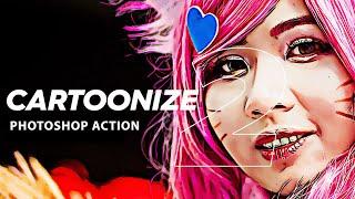 Cartoonize Photoshop Action | 6-In-1 Real Art Photoshop Actions Bundle | Artixty