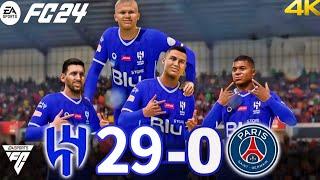 Ronaldo, Neymar Jr, Messi & Mbappé All Together | Al-Hilal Vs PSG | FC24 PC Gameplay Mods 4K [UHD]