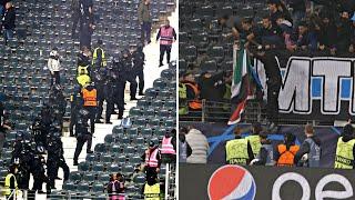 FIGHT AFTER FINAL WHISTLE | Marseille Fans Clash with Security and Frankfurt Fans