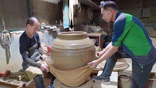 신기합니다! 놀라운 빅사이즈 항아리 옹기 만드는 과정ㅣAmazing The process of making a Big-size Pot(jar) - korean pot factory