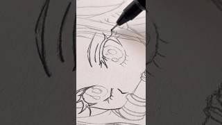 drawing nezuko in SHOUJO style?? watch me ink!  #demonslayer #art #anime part 1