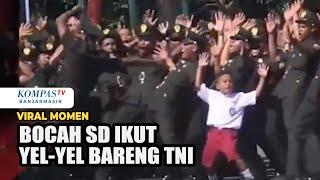 Viral - Bocah SD Tiba-Tiba Ikut Yel-Yel Bareng TNI Jadi Sorotan