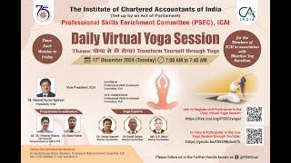 Daily Virtual Yoga Session for the Members of ICAI in association with Bhartiya Yog Sansthan