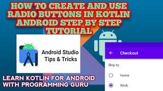 RadioButton in android kotlin | Radio Button Demo Android Kotlin | How to use Radio Button in Kotlin