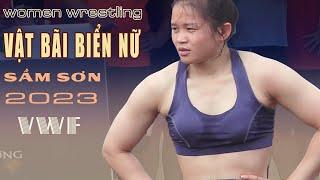 Vật nữ bãi biển Việt Nam lần thứ nhất..beach female wrestling. 2 chị em Mỹ Linh , Mỹ Hạnh..