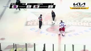 Tom Callahan calls a goalie fight! Christian Pavlas vs. Joe Sheppard