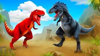 Jurassic Kingdom Battles: T-Rex vs. Tyrannosaurus - Epic Clash of Titans!