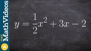 Factor out a fraction to complete the square and find the vertex