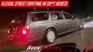 ILLEGAL STREET DRIFTING IN FORD FALCON DUNGERS!