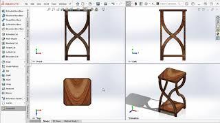 Simple chair with curved legs SolidWorks Простий стілець з криволінійними ножками в солідворкс