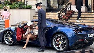 RICH LADIES MONACO 2024 | RARE SUPERCARS BILLIONAIRE LUXURY LIFESTYLE Ferrari, Lamborghini, McLaren