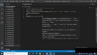 Python Program to Shuffle Deck of Cards