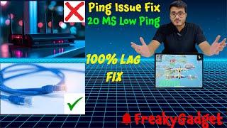 20 MS LOW PING | Network Issue Fix | PUBG Mobile Fix High Ping In BGMI | With Ethernet to Type C |