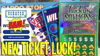 NEW TICKET LUCK! $$$ 5X $20 Lucky Millions + 10X Wild Side