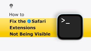  How to solve Safari Extensions not showing up - Terminal code?