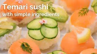 Sushi bites (temari sushi) - Easy sushi recipe with simple ingredients!