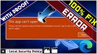 [FIXED] This App Can't be Opened using the Built In Administrator Account |Windows 10 | TechWithSaad