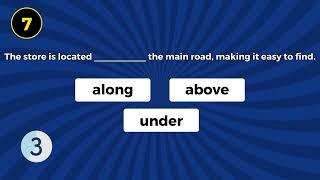 Prepositions of Place multiple choice quiz ️