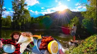 Schwimmblase von 2 Meter Wels essen und Nachtangeln am Rhein / Flusskrebse Catch and Cook