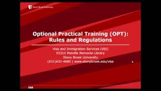 Optional Practical Training (OPT) Workshop