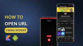 How to open url using intent in android kotlin | Open URL on  Button or ImageView