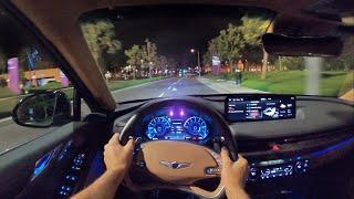 2021 Genesis G80 3.5T AWD Prestige POV Night Drive (3D Audio)(ASMR)