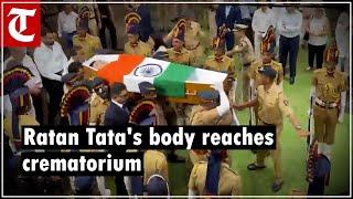 Mortal remains of Ratan Tata reach Worli Crematorium for last rites.