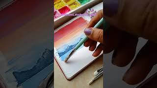 Easy Gouache Painting/Easy Landscape Painting #art #painting #gouache