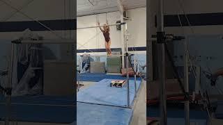 Kip in gymnastics bar routine and other fun open gym moments #xcelsilvergymnast #kidsgymnastics