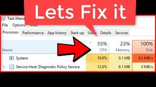 Windows 10 High CPU and High Disk usage Fix