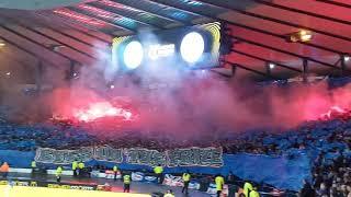 Celtic vs Rangers. Pyro Show. One of the best fans in the world. THE OLD FIRM. League Cup Final 2024