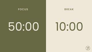 50/10 Pomodoro Timer | 3 x 50 min | Focus | Study | Reflection | Productivity