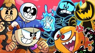 Cuphead, Sans, Ink & Bendy Sings Sliced Friday Night Funkin Animation