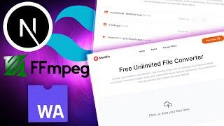 I built an Online Unlimited File Converter using Nextjs 13 + TailwindCSS + Shadcn/ui + ffmpeg + wasm