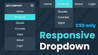 Responsive Dropdown Menü Navigation (nur mit CSS) Tutorial Deutsch