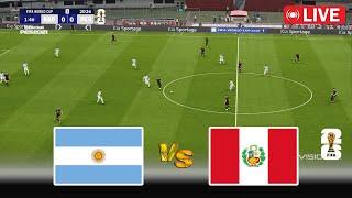 LIVE : Argentina vs Peru | World Cup 2026 Qualifiers | Full Match En Vivo | PES Game Simulation