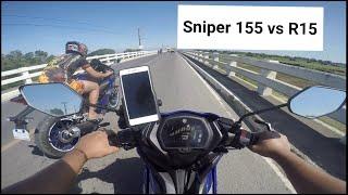 Yamaha Sniper 155 vs Yamaha R15 ( Friendly Gauge/Race)