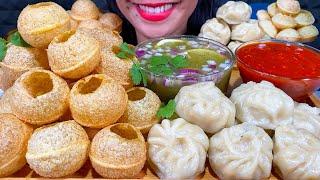 ASMR PANI PURI, CHICKEN MOMO MUKBANG MASSIVE Eating Sounds