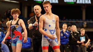 U17 Lior Shmulko (ISR) vs Mykola Levchenko (GER) 55kg. Greco-roman boys youth wrestling.