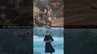 Sword Sheathing animation comparison - AC Shadows VS Ghost of Tsushima #gaming
